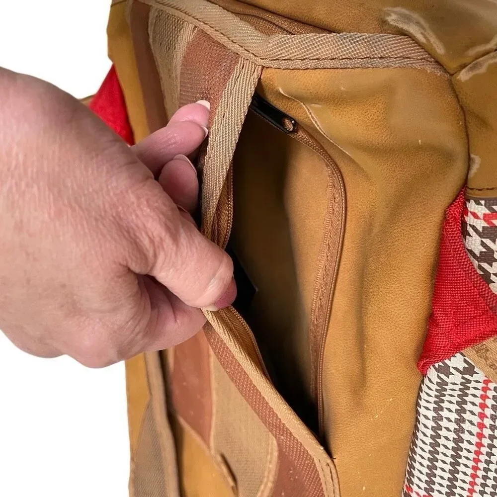 Sprayground Turbo 500 DLXV‎ plaid limited edition backpack tan vegan leather